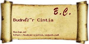Budnár Cintia névjegykártya